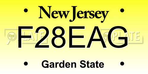 F28EAG New Jersey License Plate