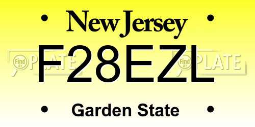 F28EZL New Jersey License Plate