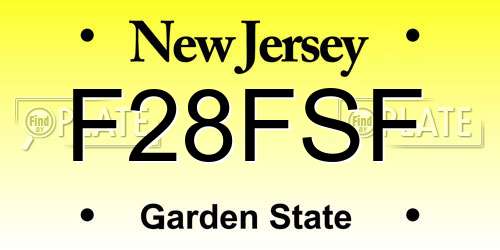 F28FSF New Jersey License Plate