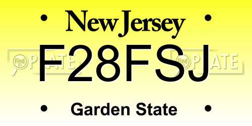 F28FSJ New Jersey License Plate