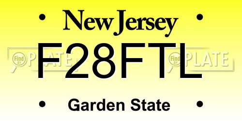 F28FTL New Jersey License Plate
