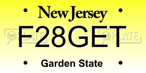 F28GET New Jersey License Plate
