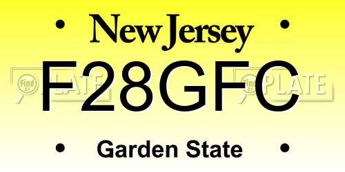 F28GFC New Jersey License Plate