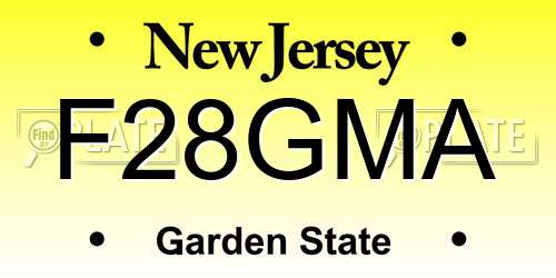 F28GMA New Jersey License Plate
