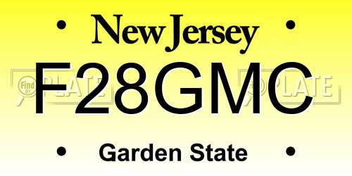 F28GMC New Jersey License Plate
