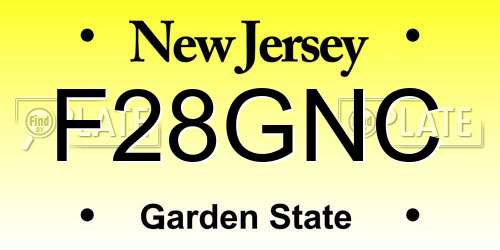 F28GNC New Jersey License Plate