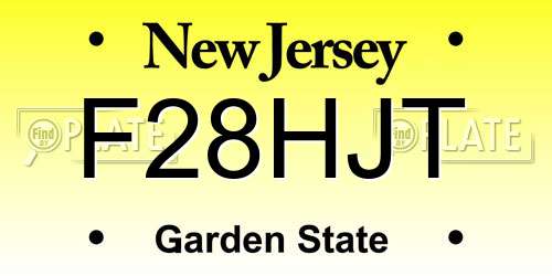 F28HJT New Jersey License Plate