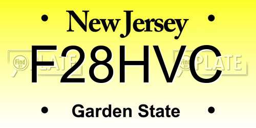 F28HVC New Jersey License Plate