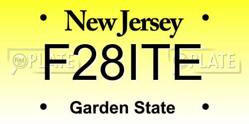 F28ITE New Jersey License Plate