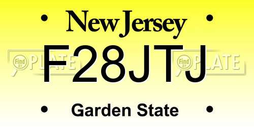 F28JTJ New Jersey License Plate