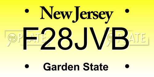 F28JVB New Jersey License Plate