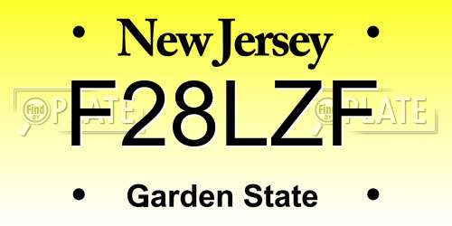 F28LZF New Jersey License Plate