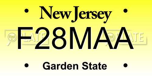 F28MAA New Jersey License Plate