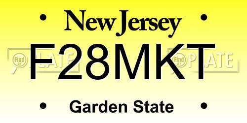 F28MKT New Jersey License Plate