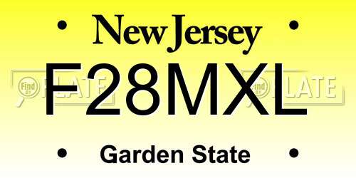 F28MXL New Jersey License Plate