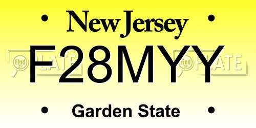 F28MYY New Jersey License Plate