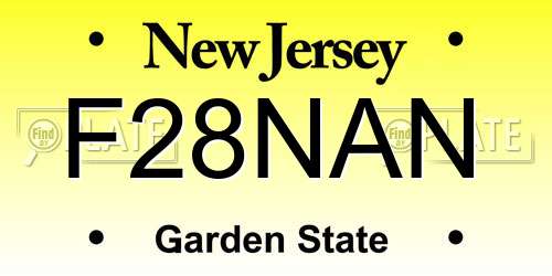 F28NAN New Jersey License Plate