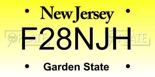 F28NJH New Jersey License Plate