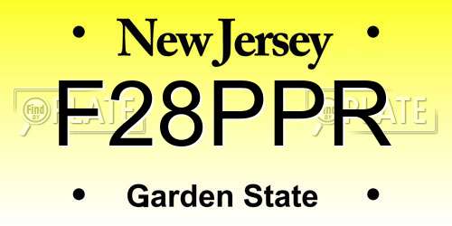 F28PPR New Jersey License Plate