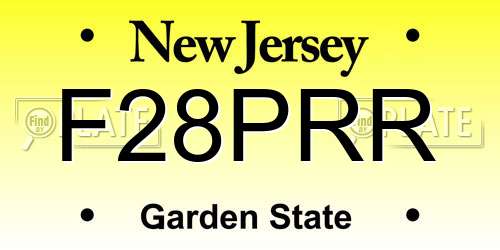 F28PRR New Jersey License Plate