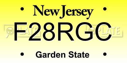 F28RGC New Jersey License Plate