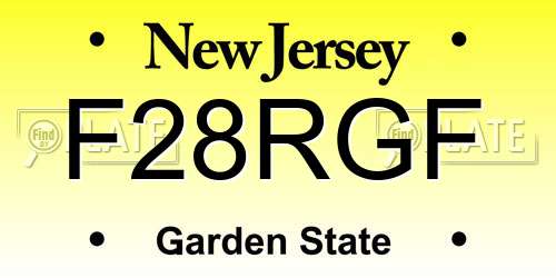 F28RGF New Jersey License Plate