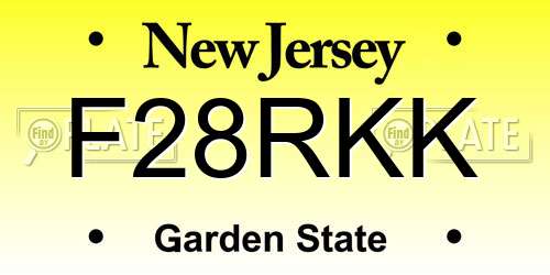 F28RKK New Jersey License Plate