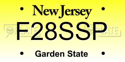 F28SSP New Jersey License Plate