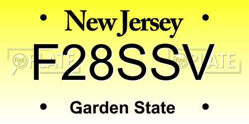 F28SSV New Jersey License Plate