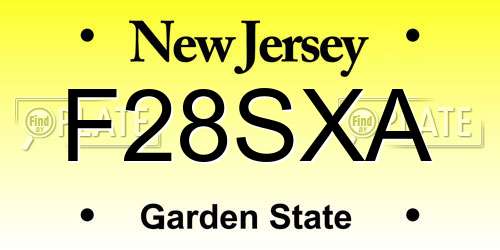 F28SXA New Jersey License Plate