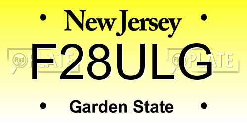 F28ULG New Jersey License Plate