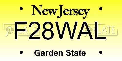 F28WAL New Jersey License Plate
