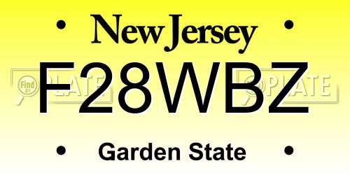 F28WBZ New Jersey License Plate