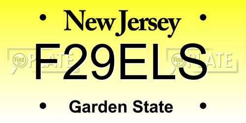 F29ELS New Jersey License Plate