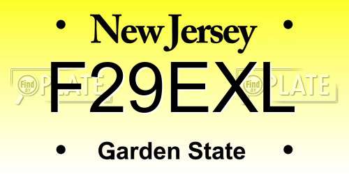 F29EXL New Jersey License Plate