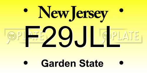 F29JLL New Jersey License Plate