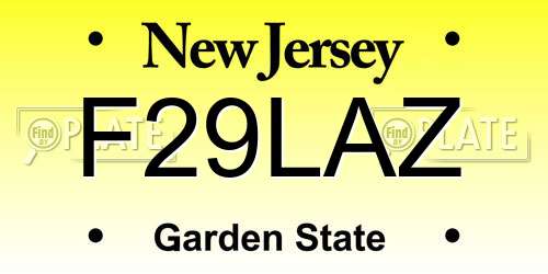 F29LAZ New Jersey License Plate