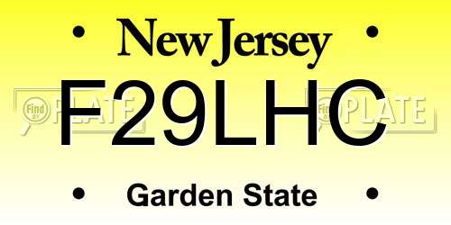 F29LHC New Jersey License Plate
