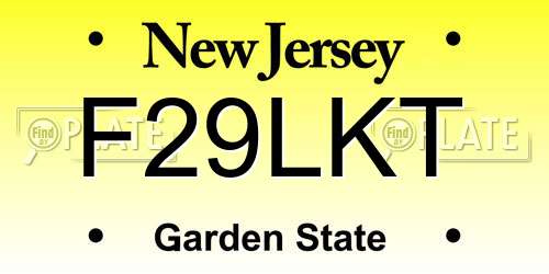 F29LKT New Jersey License Plate
