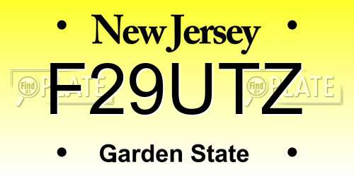 F29UTZ New Jersey License Plate