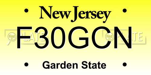F30GCN New Jersey License Plate