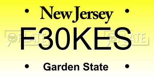 F30KES New Jersey License Plate