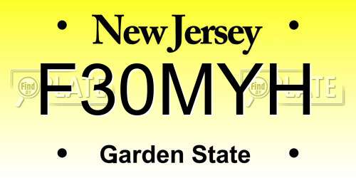 F30MYH New Jersey License Plate