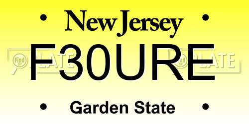 F30URE New Jersey License Plate