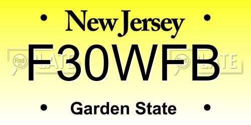 F30WFB New Jersey License Plate