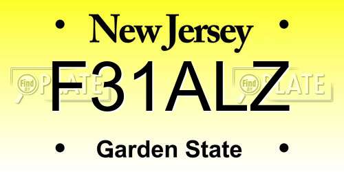 F31ALZ New Jersey License Plate
