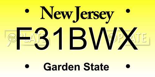 F31BWX New Jersey License Plate
