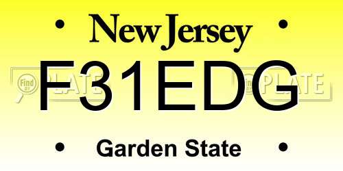 F31EDG New Jersey License Plate
