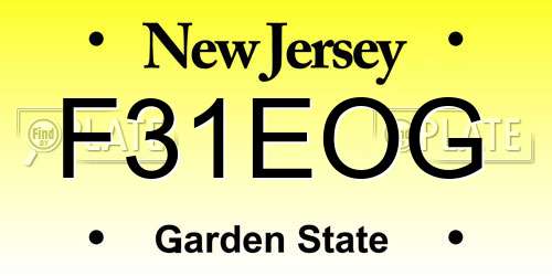 F31EOG New Jersey License Plate