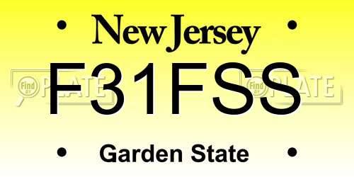 F31FSS New Jersey License Plate